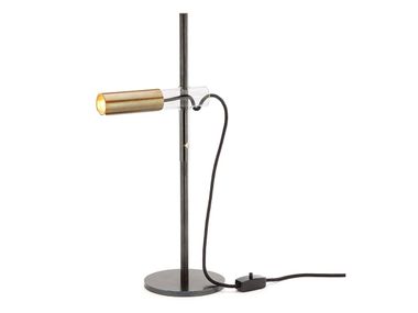 Adjustable LED table lamp in steel with brass lampshade 101870 THPG