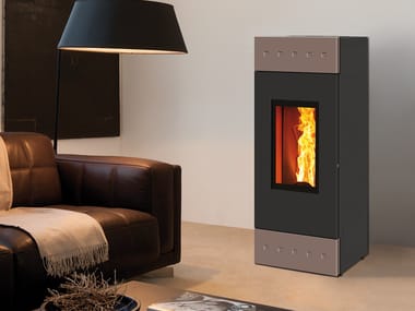 CAMINETTI MONTEGRAPPA, TILE EVO Stufa a pellet in acciaio a parete per riscaldamento aria