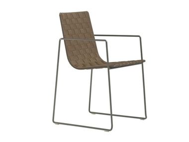 Sled base polypropylene garden chair with armrests TRENZA SO0701 Andreu World