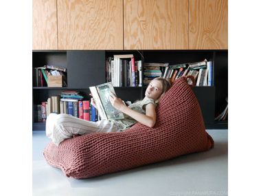 Cotton bean bag TRIANGLE ROPE POUF By PANAPUFA