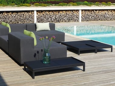 Tavolino da giardino basso rettangolare in acciaio inox TRUE april furniture
