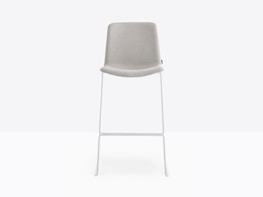 Stackable sled base upholstered stool TWEET 899/2 Pedrali