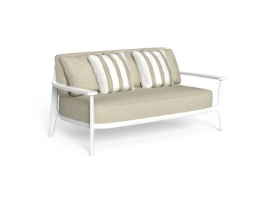 Divano da giardino in tessuto e teak a 2 posti EVER ALU Talenti