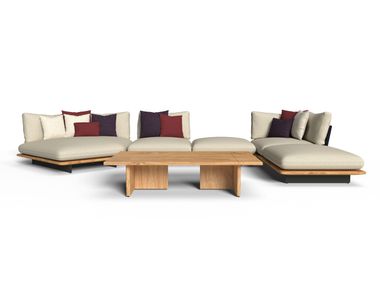 Divano da giardino in tessuto con penisola VENICE Talenti