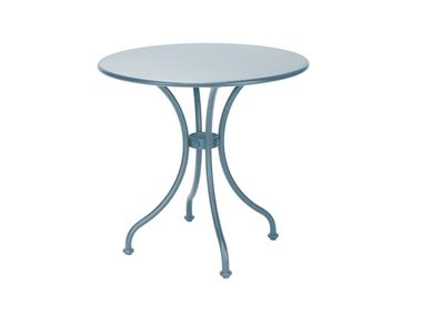 Tavolo bistrot con gambe curve con piano in alluminio Blu 1800 Tectona