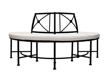 Aluminum semi-circle bench - Black 1800 Tectona