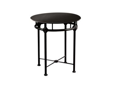 Aluminum gueridon table - Black 1800 Tectona