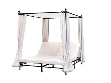Letto a baldacchino nero 1800 Tectona