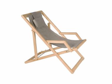 Eden taupe Batyline deckchair COPACABANA Tectona