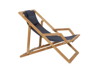 Navy blue Batyline deckchair COPACABANA Tectona