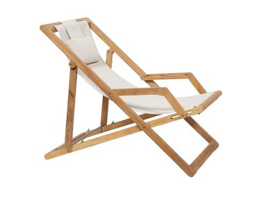 Liegestuhl aus Batyline® mit Armlehnen COPACABANA Tectona