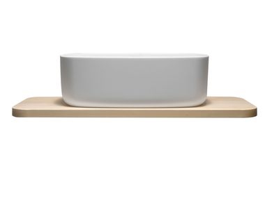 Rectangular washbasin with integrated countertop EVLACOU Thermomat