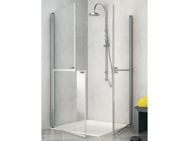 Corner shower enclosure with split hinged door SLADABD Thermomat
