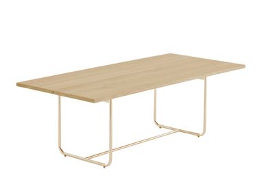 Rectangular steel and wood table S 1070 NORDIC Thonet