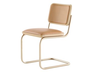 Cantilever chair in steel and leather S 32 P NORDIC Thonet