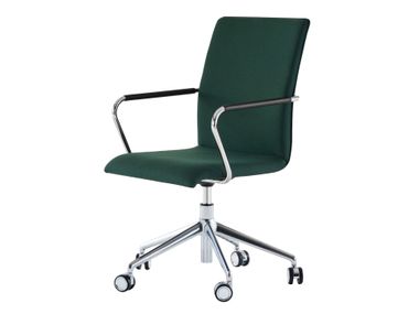 Swivel upholstered chair with castors S 56 PFDRW EVO Thonet
