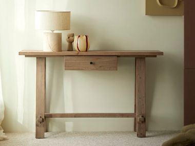 Rectangular pine console table with drawer ABBY Tikamoon