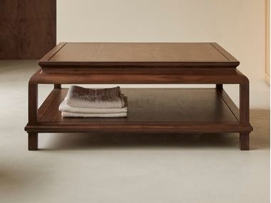 Square acacia central coffee table ACHILLE Tikamoon
