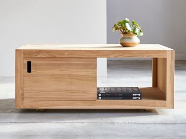 Mesa de centro de teca com porta-revistas integrada ADAM Tikamoon