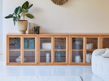 Wood and glass display cabinet ALEX Tikamoon