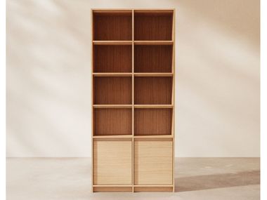 Freestanding open oak bookcase ALIETTE Tikamoon