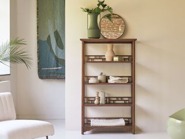 Freestanding open elm bookcase AME Tikamoon