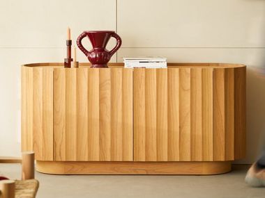 Solid wood sideboard with doors ANDRÉA Tikamoon