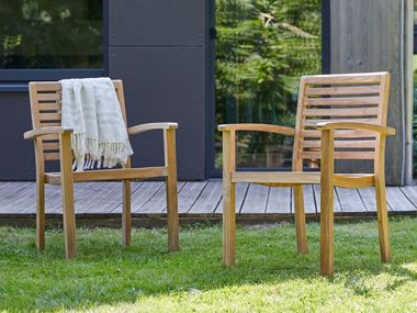 Teak garden chair with armrests ANDRIA Tikamoon