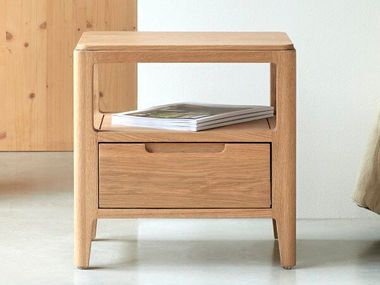 Comodino rettangolare in rovere con cassetto ARTO Tikamoon