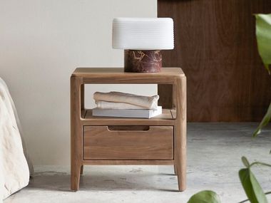 Comodino rettangolare in noce con cassetto ARTO Tikamoon