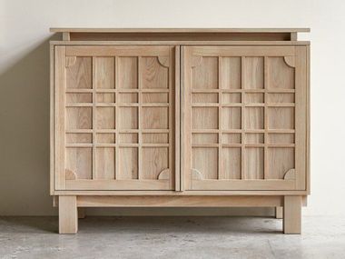 English oak sideboard with doors BODI Tikamoon