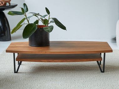 Low rectangular acacia coffee table BONNIE Tikamoon