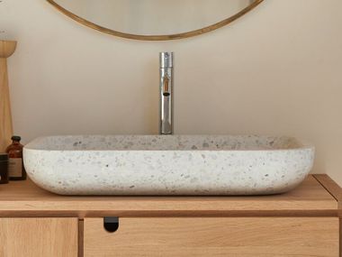 Countertop rectangular terrazzo washbasin CILAS Tikamoon