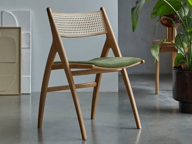 Silla plegable de roble con asiento acolchado CLARA Tikamoon