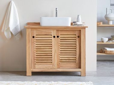 Floorstanding teak bathroom cabinet COLINE Tikamoon