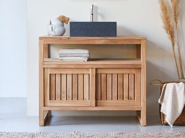 Single floorstanding teak bathroom cabinet COLONIAL Tikamoon
