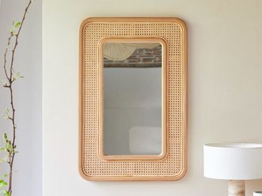 Rectangular rattan framed wall-mounted mirror CÔME Tikamoon