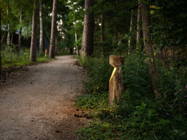 Bolardo luminoso LED de castaño BOSCO timberlab