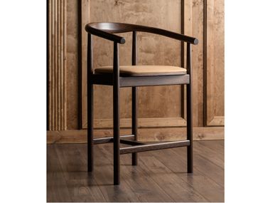 Sgabello in legno massello con seduta imbottita CALM Tivoli