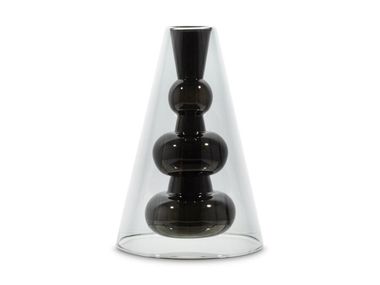 Borosilicate glass vase BUMP CONE BLACK Tom Dixon
