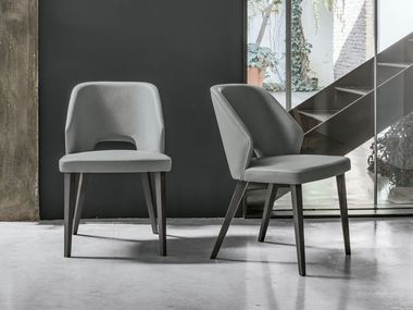Upholstered leather chair ADELE Tomasella