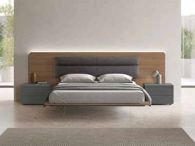Doppelbett aus Holz mit integrierter Beleuchtung LEONARDO Tomasella