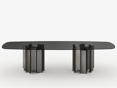 Glass and metal dining table CATHEDRAL Tonelli Design