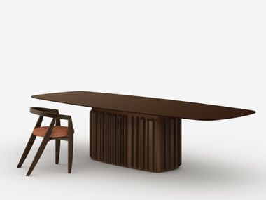 Wood and glass dining table CODEX Tonelli Design
