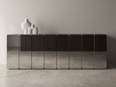 Wooden sideboard with mirrored finish LUMA Tonelli Design