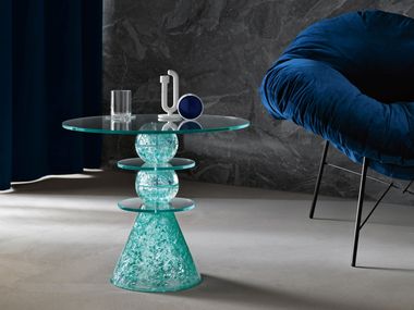 Glass side table TURCHINA Tonelli Design