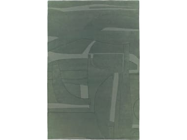 Tappeto rettangolare in lana COLLAGE SAUGE Toulemonde Bochart