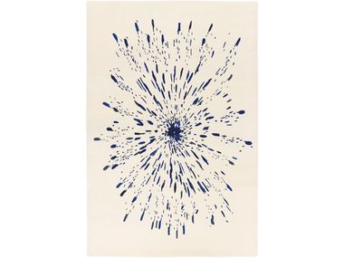 Handmade wool rug PAINT BLANC BLEU Toulemonde Bochart
