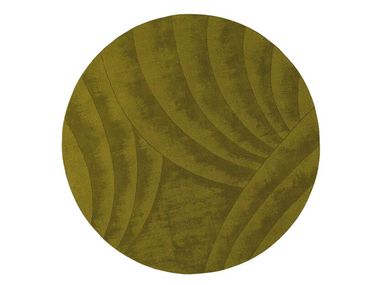Round wool rug VOLUTE ROND VERT Toulemonde Bochart