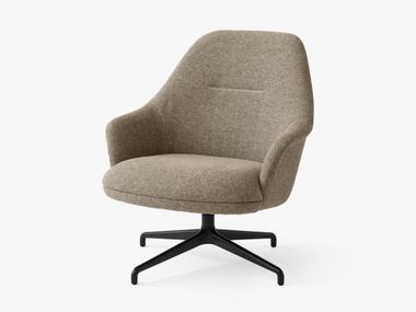 Fabric armchair with spoke base RELY HW139 &Tradition